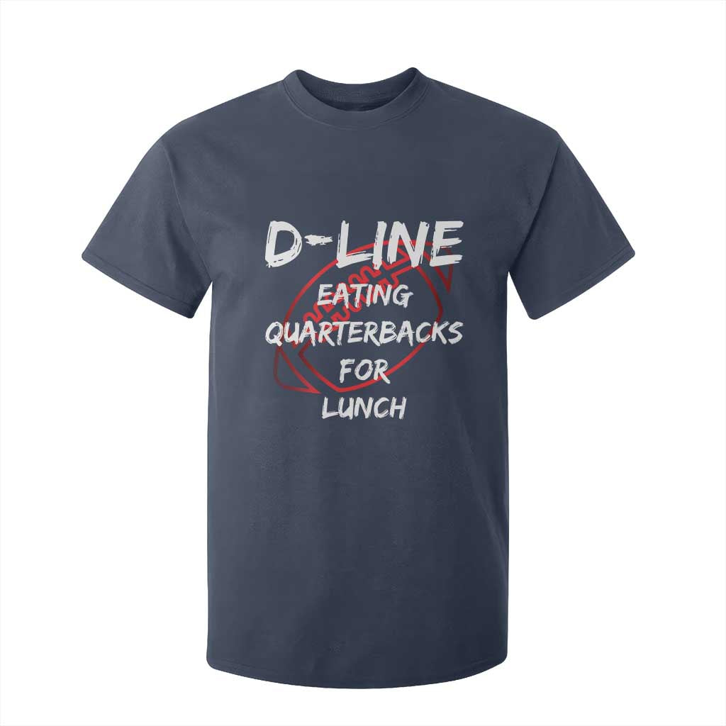 Football Linemen T Shirt For Kid D Line Eating Quarterbacks Defensive TS10 Navy Print Your Wear