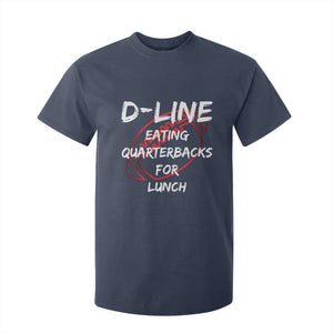 Football Linemen T Shirt For Kid D Line Eating Quarterbacks Defensive TS10 Navy Print Your Wear