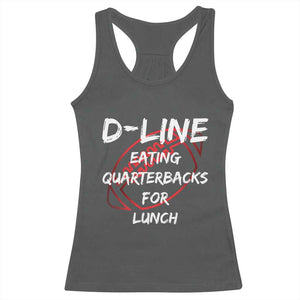 Football Linemen Racerback Tank Top D Line Eating Quarterbacks Defensive TS10 Dark Heather Print Your Wear