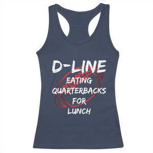 Football Linemen Racerback Tank Top D Line Eating Quarterbacks Defensive TS10 Navy Print Your Wear