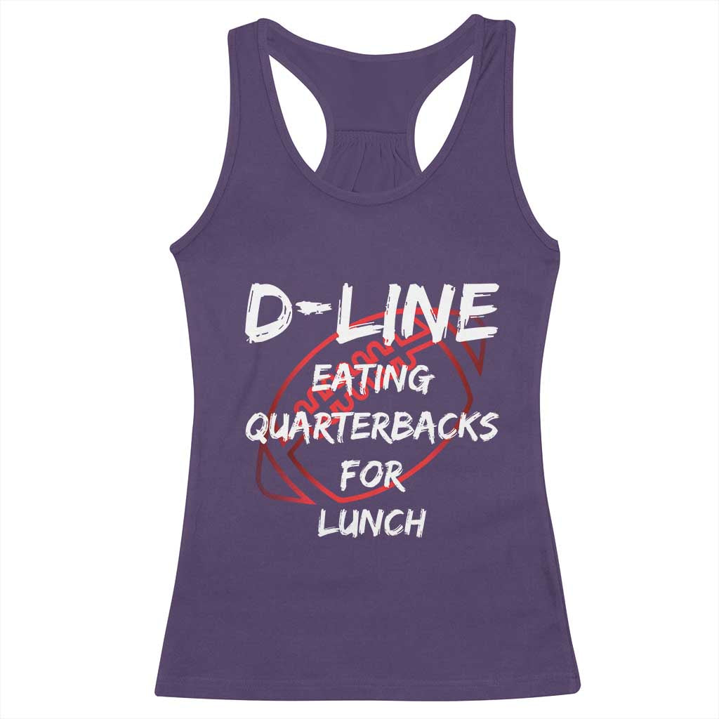Football Linemen Racerback Tank Top D Line Eating Quarterbacks Defensive TS10 Purple Print Your Wear