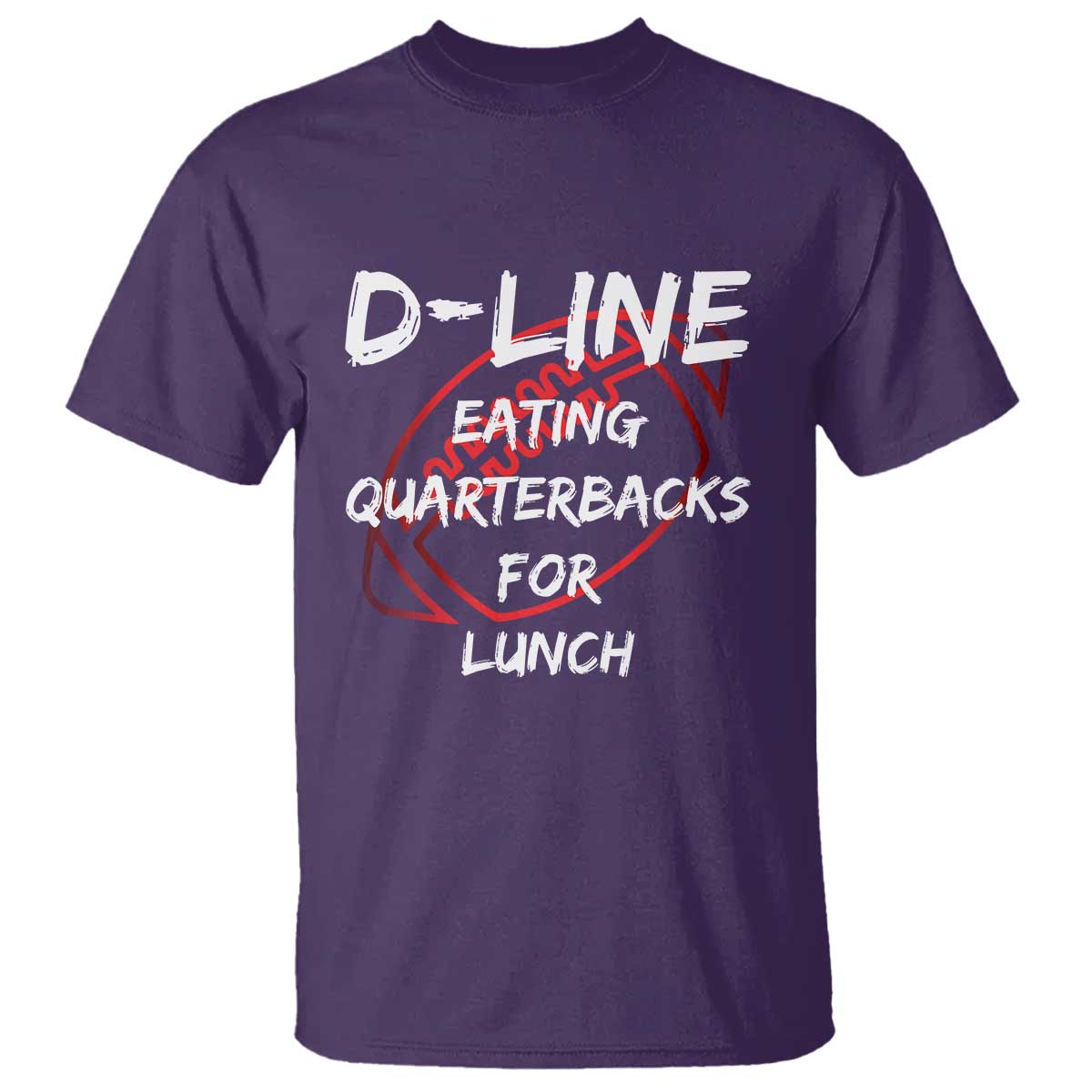 Football Linemen T Shirt D Line Eating Quarterbacks Defensive TS10 Purple Print Your Wear