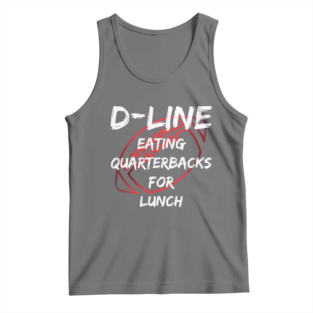 Football Linemen Tank Top D Line Eating Quarterbacks Defensive TS10 Black Heather Print Your Wear