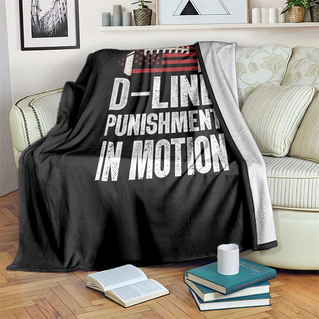 Football Defensive Lineman Throw Blanket D Line Punishment In Motion American Flag TS10 Print Your Wear