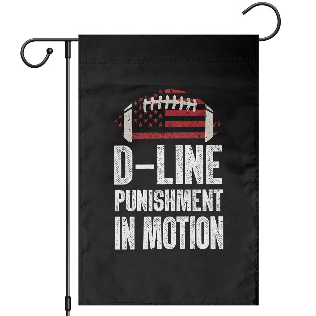Football Defensive Lineman Garden Flag D Line Punishment In Motion American Flag TS10 Black Print Your Wear