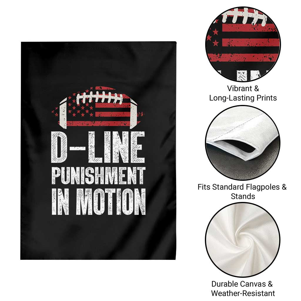 Football Defensive Lineman Garden Flag D Line Punishment In Motion American Flag TS10 Print Your Wear