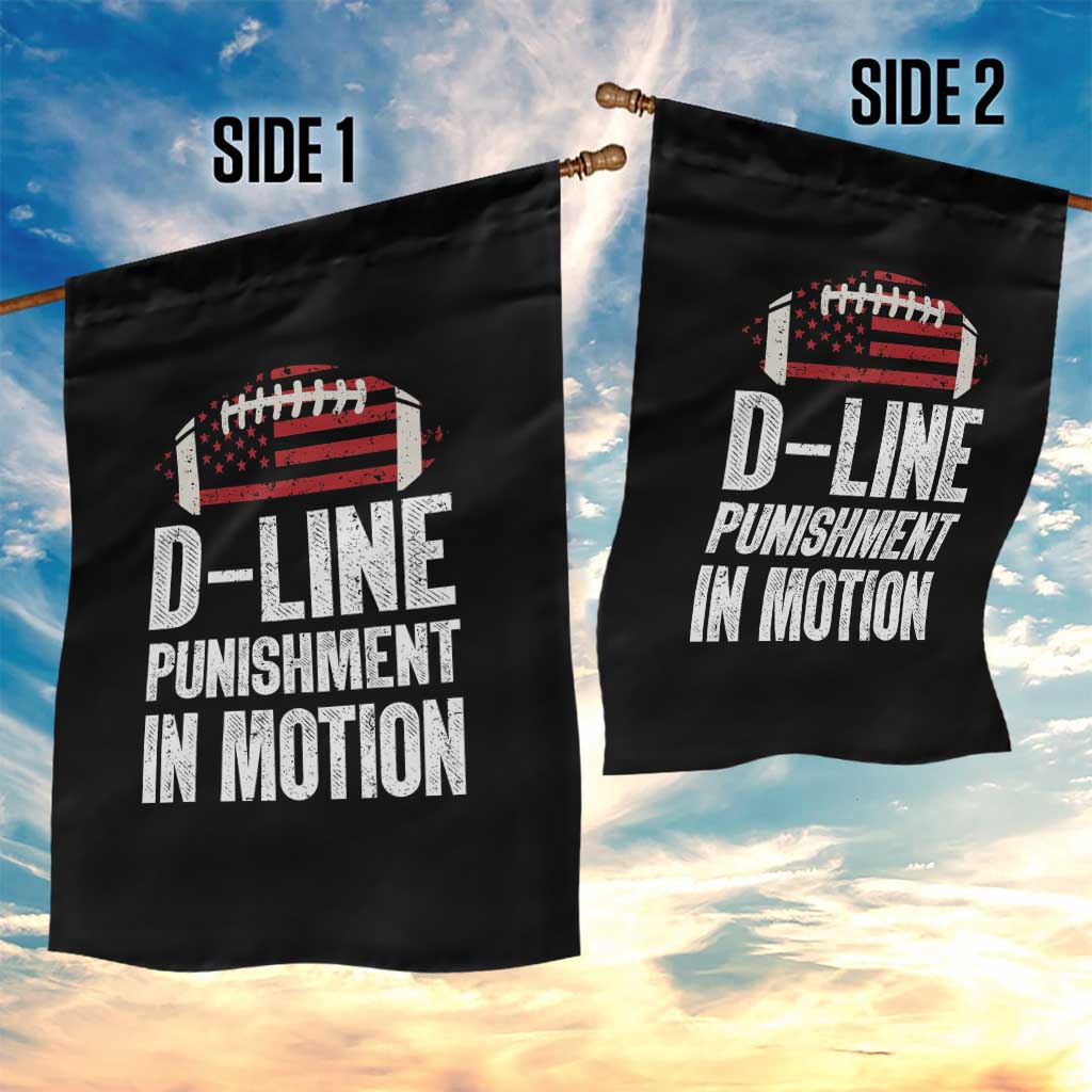 Football Defensive Lineman Garden Flag D Line Punishment In Motion American Flag TS10 Print Your Wear