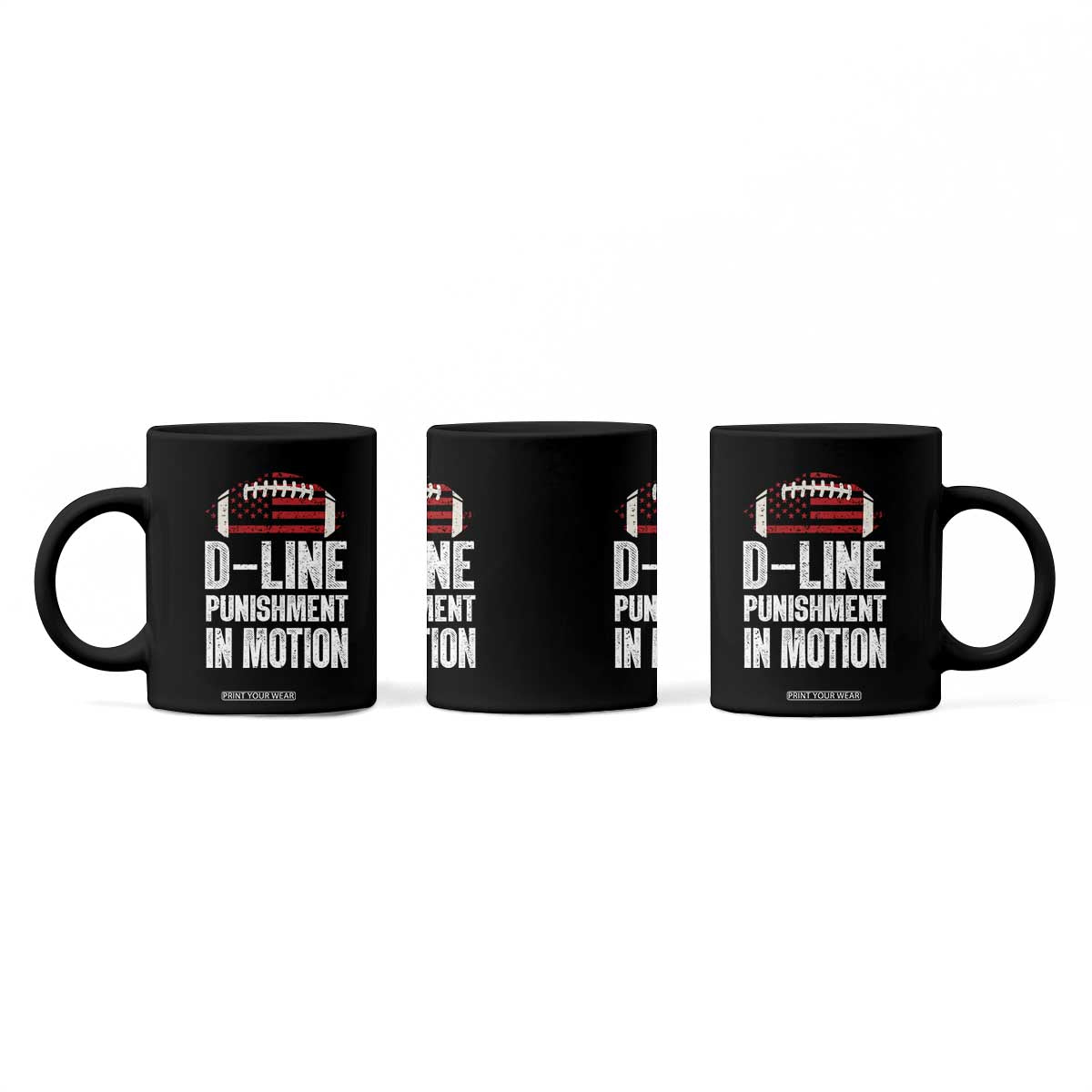 Football Defensive Lineman Coffee Mug D Line Punishment In Motion American Flag TS10 Print Your Wear