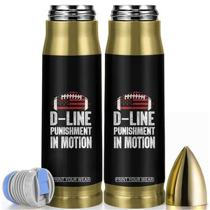 Football Defensive Lineman Bullet Tumbler D Line Punishment In Motion American Flag TS10 Black Print Your Wear