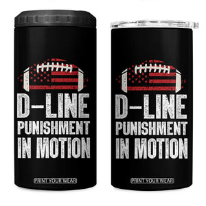 Football Defensive Lineman 4 in 1 Can Cooler Tumbler D Line Punishment In Motion American Flag TS10 One Size: 16 oz Black Print Your Wear