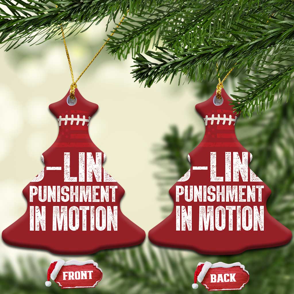 Football Defensive Lineman Christmas Ornament D Line Punishment In Motion American Flag TS10 Christmas Tree Red Print Your Wear