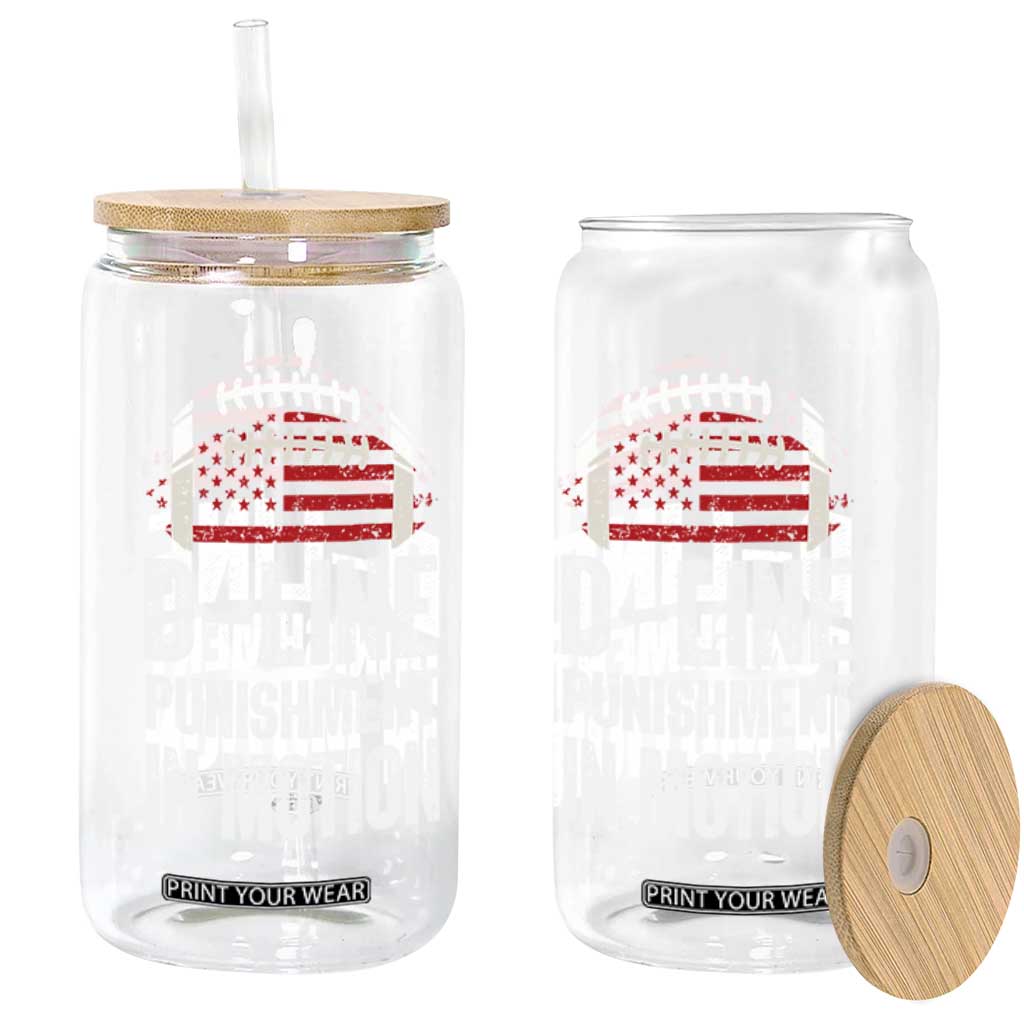 Football Defensive Lineman Glass Can D Line Punishment In Motion American Flag TS10 Print Your Wear