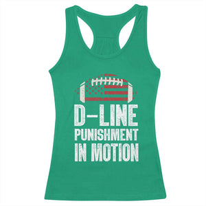 Football Defensive Lineman Racerback Tank Top D Line Punishment In Motion American Flag TS10 Irish Green Print Your Wear