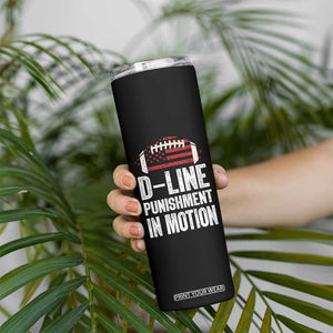 Football Defensive Lineman Skinny Tumbler D Line Punishment In Motion American Flag TS10 Print Your Wear