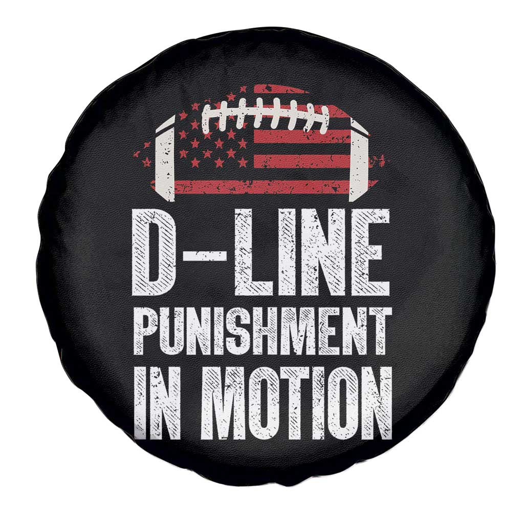 Football Defensive Lineman Spare Tire Cover D Line Punishment In Motion American Flag TS10 Print Your Wear