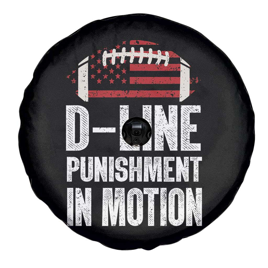 Football Defensive Lineman Spare Tire Cover D Line Punishment In Motion American Flag TS10 Print Your Wear