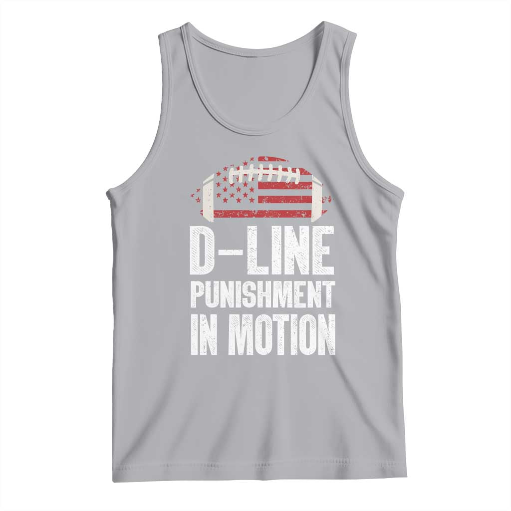 Football Defensive Lineman Tank Top D Line Punishment In Motion American Flag TS10 Athletic Heather Print Your Wear