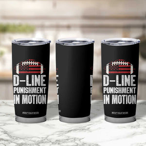Football Defensive Lineman Tumbler Cup D Line Punishment In Motion American Flag TS10 Print Your Wear