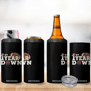 1st Year Down Football 4 in 1 Can Cooler Tumbler Touchdown One First Birthday Infant Baby Boy TS10 Print Your Wear