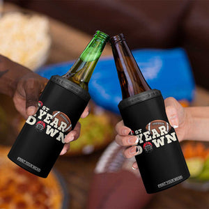 1st Year Down Football 4 in 1 Can Cooler Tumbler Touchdown One First Birthday Infant Baby Boy TS10 Print Your Wear