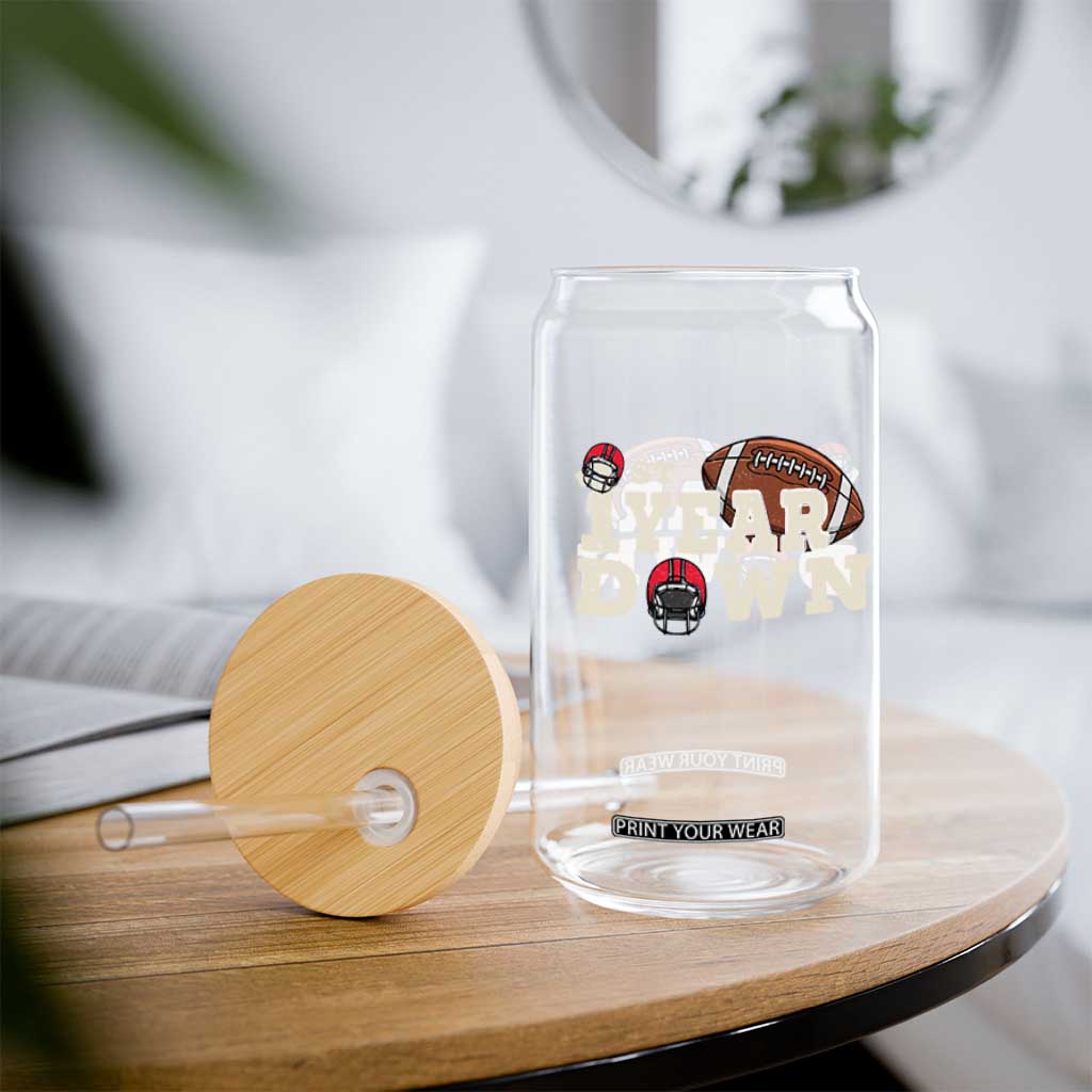 1st Year Down Football Glass Can Touchdown One First Birthday Infant Baby Boy TS10 Print Your Wear