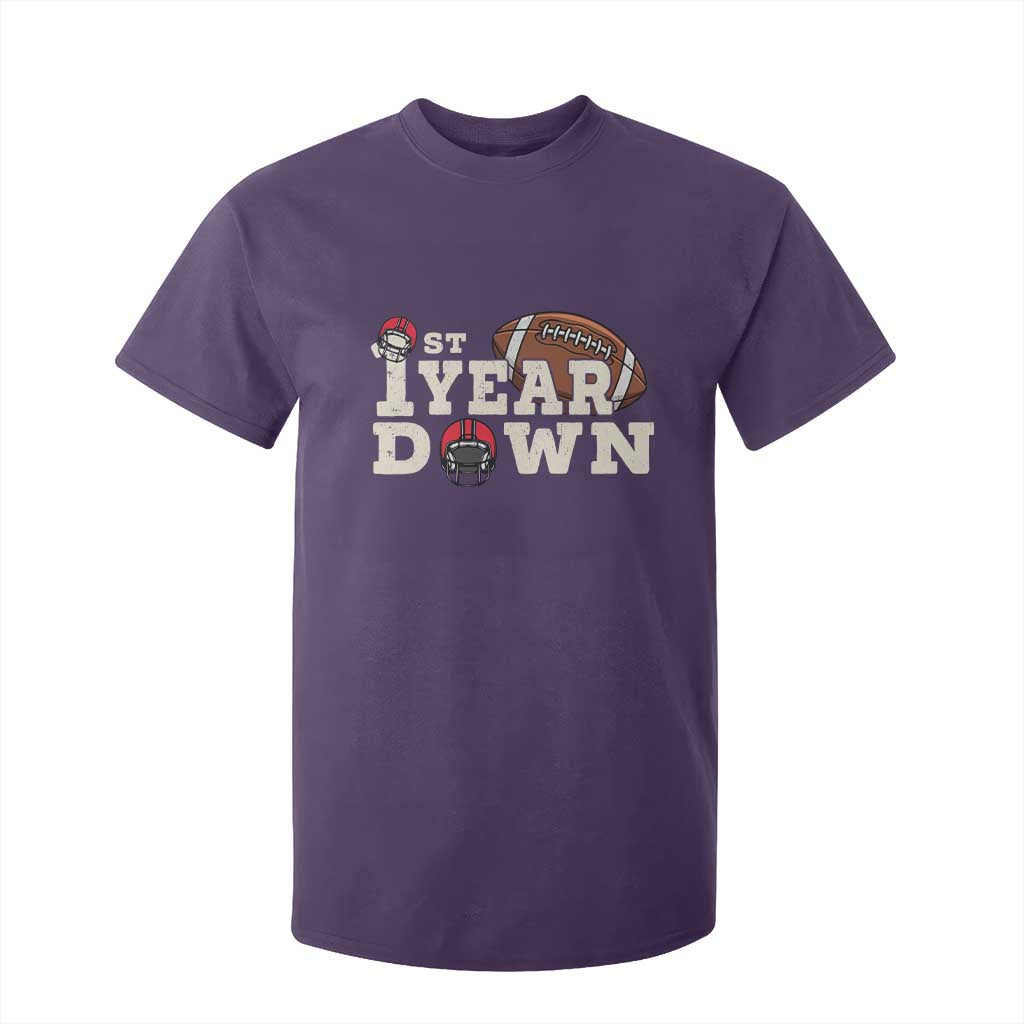 1st Year Down Football T Shirt For Kid Touchdown One First Birthday Infant Baby Boy TS10 Purple Print Your Wear