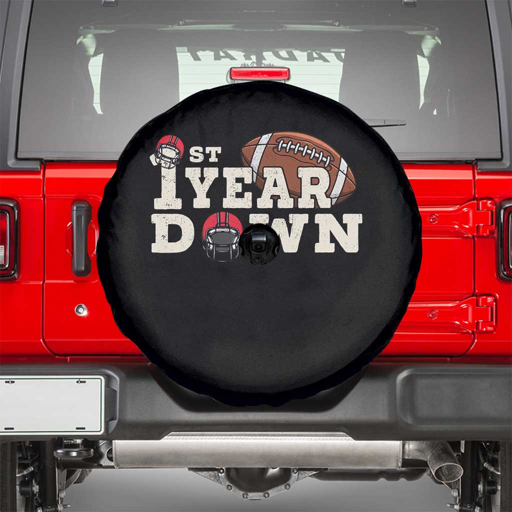1st Year Down Football Spare Tire Cover Touchdown One First Birthday Infant Baby Boy TS10 Black Print Your Wear