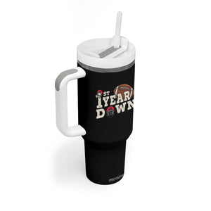 1st Year Down Football Tumbler With Handle Touchdown One First Birthday Infant Baby Boy TS10 Print Your Wear