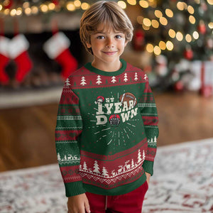 1st Year Down Football Knit Sweatshirt Touchdown One First Birthday Infant Baby Boy TS10 Christmas Print Your Wear