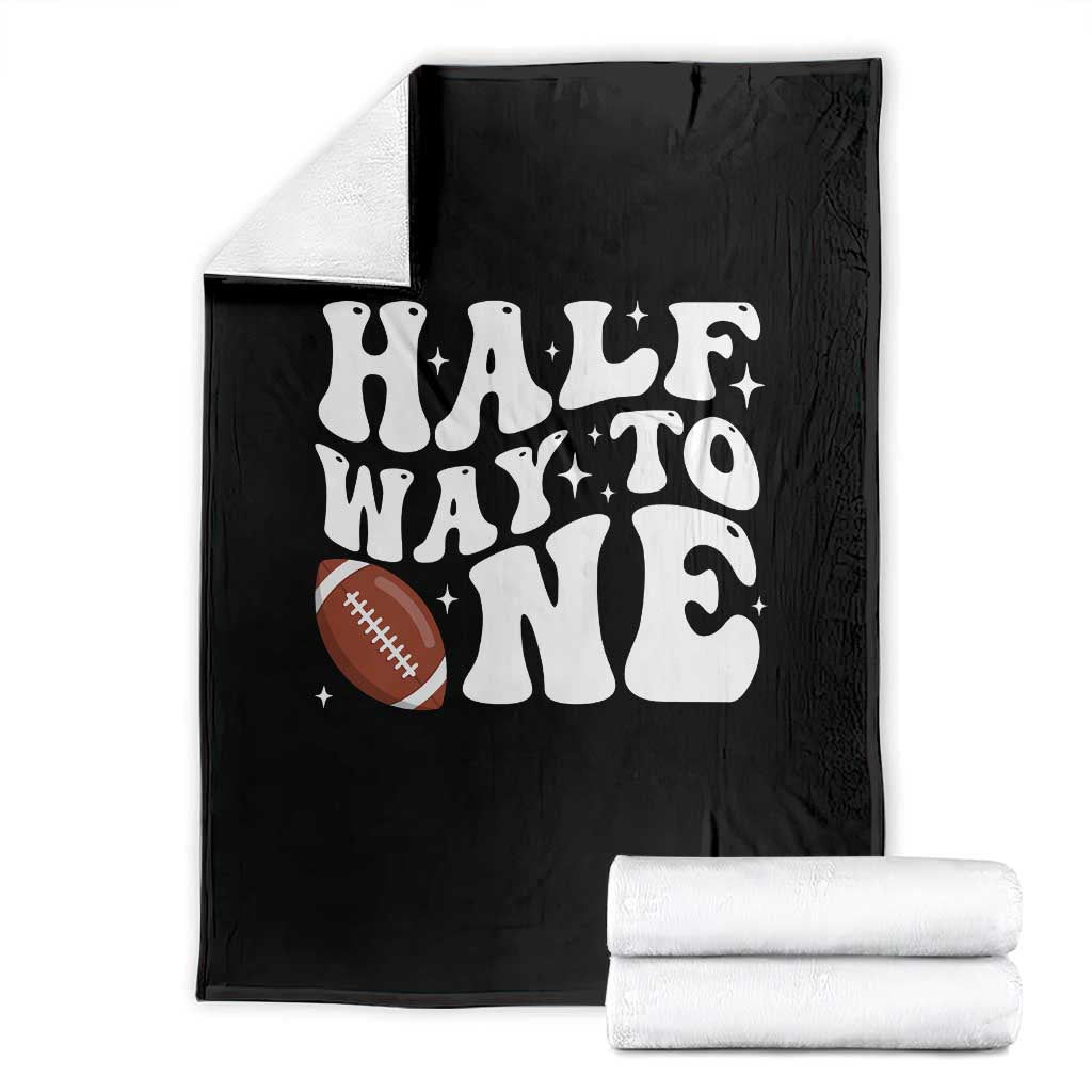Half Way To One Throw Blanket 1/2 Birthday Baby Boy Football TS10 Black Print Your Wear