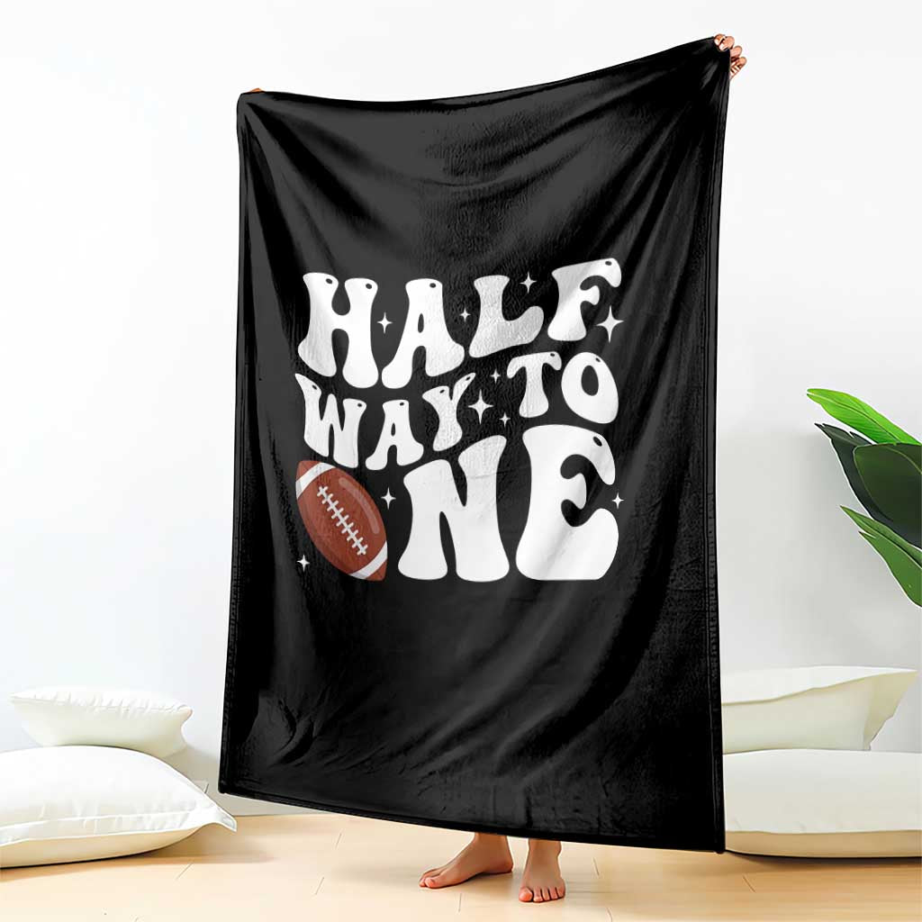 Half Way To One Throw Blanket 1/2 Birthday Baby Boy Football TS10 Print Your Wear