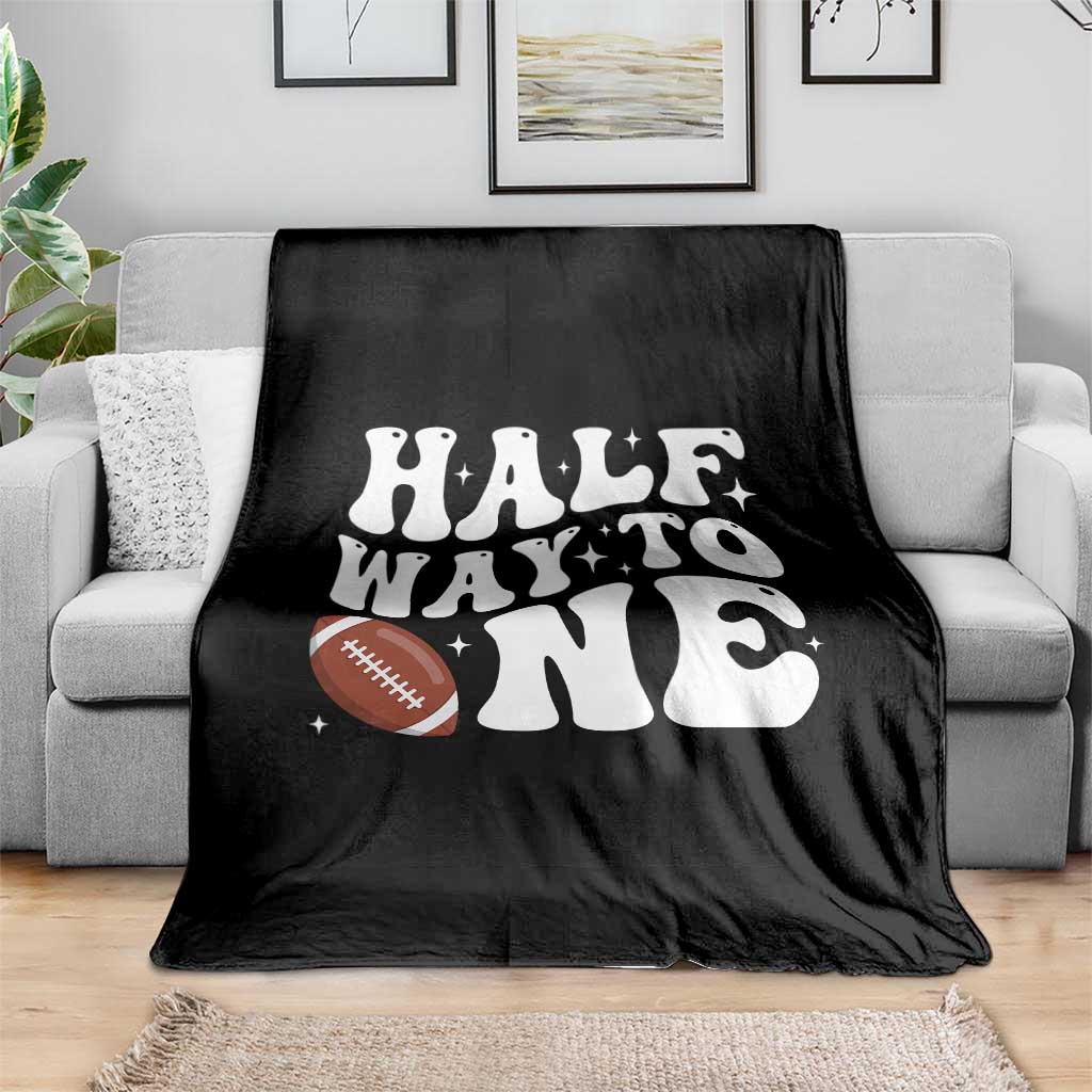 Half Way To One Throw Blanket 1/2 Birthday Baby Boy Football TS10 Print Your Wear