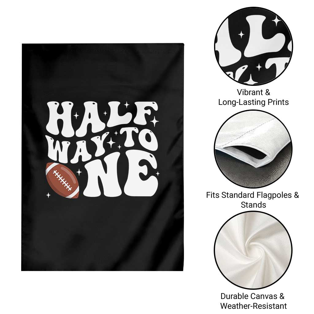 Half Way To One Garden Flag 1/2 Birthday Baby Boy Football TS10 Print Your Wear