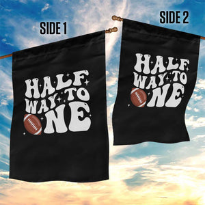 Half Way To One Garden Flag 1/2 Birthday Baby Boy Football TS10 Print Your Wear