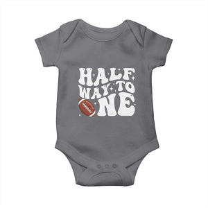 Half Way To One Baby Onesie 1/2 Birthday Baby Boy Football TS10 Charcoal Print Your Wear