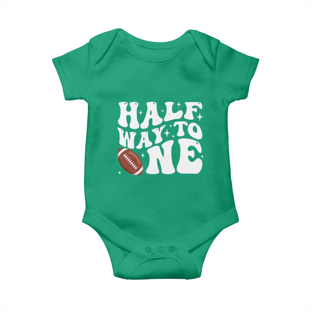 Half Way To One Baby Onesie 1/2 Birthday Baby Boy Football TS10 Irish Green Print Your Wear