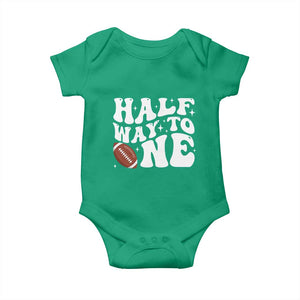 Half Way To One Baby Onesie 1/2 Birthday Baby Boy Football TS10 Irish Green Print Your Wear