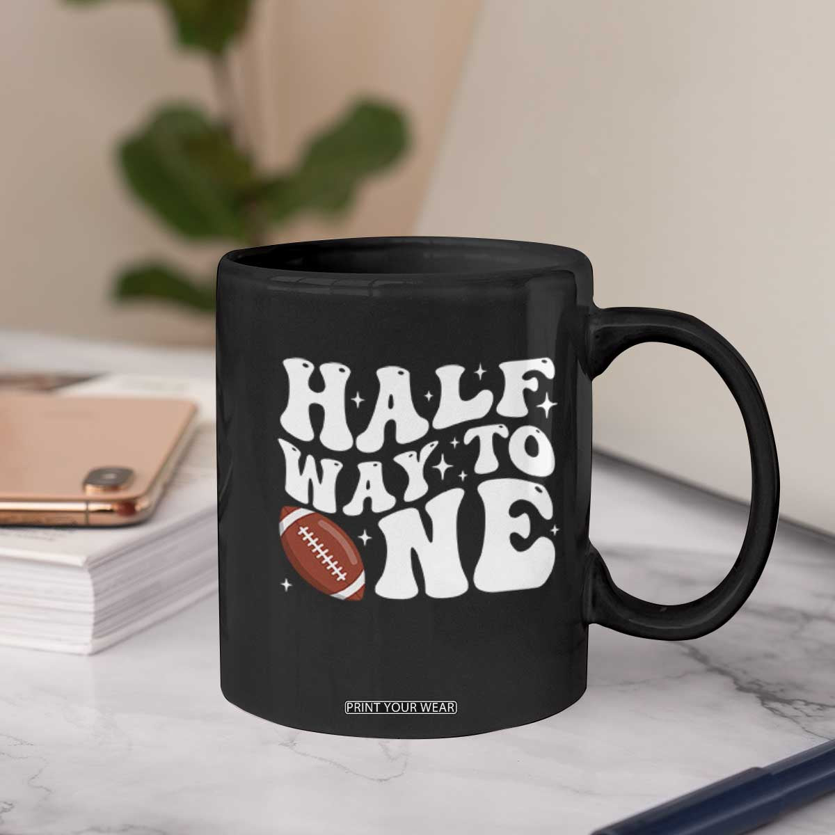 Half Way To One Coffee Mug 1/2 Birthday Baby Boy Football TS10 Print Your Wear