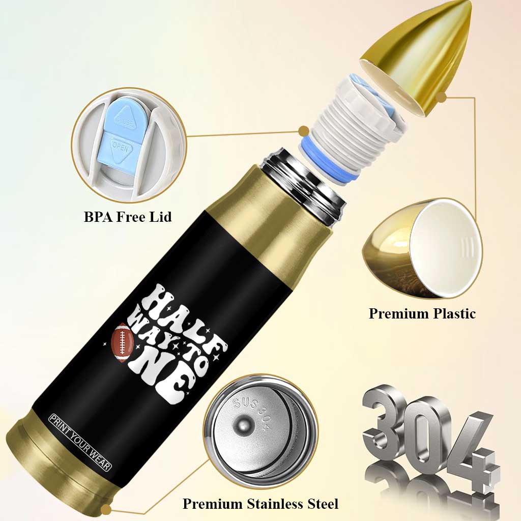 Half Way To One Bullet Tumbler 1/2 Birthday Baby Boy Football TS10 Print Your Wear