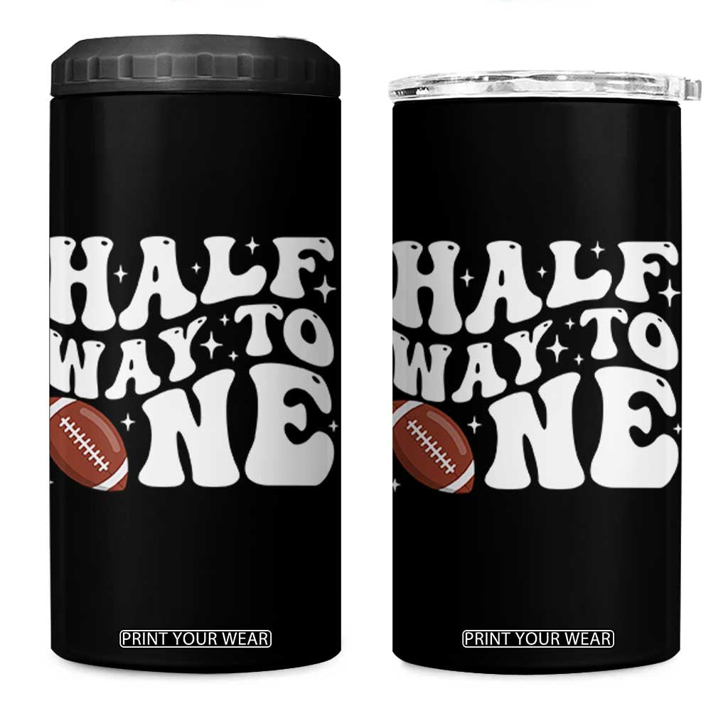 Half Way To One 4 in 1 Can Cooler Tumbler 1/2 Birthday Baby Boy Football TS10 One Size: 16 oz Black Print Your Wear