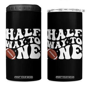 Half Way To One 4 in 1 Can Cooler Tumbler 1/2 Birthday Baby Boy Football TS10 One Size: 16 oz Black Print Your Wear