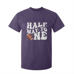 Half Way To One T Shirt For Kid 1/2 Birthday Baby Boy Football TS10 Purple Print Your Wear