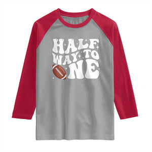 Half Way To One Raglan Shirt 1/2 Birthday Baby Boy Football TS10 Sport Gray Red Print Your Wear