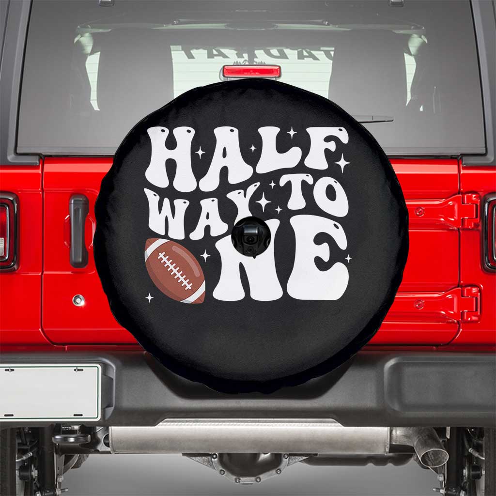 Half Way To One Spare Tire Cover 1/2 Birthday Baby Boy Football TS10 Black Print Your Wear