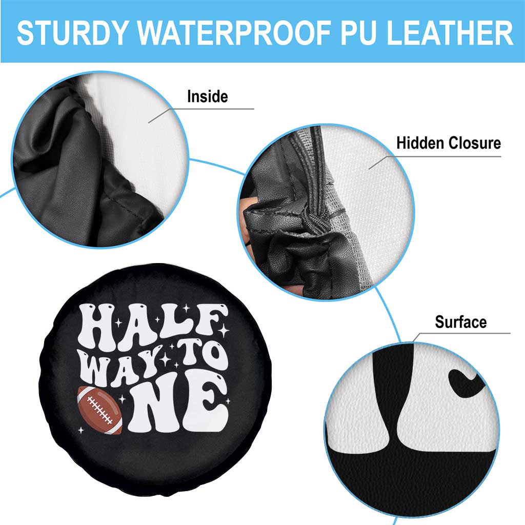 Half Way To One Spare Tire Cover 1/2 Birthday Baby Boy Football TS10 Print Your Wear