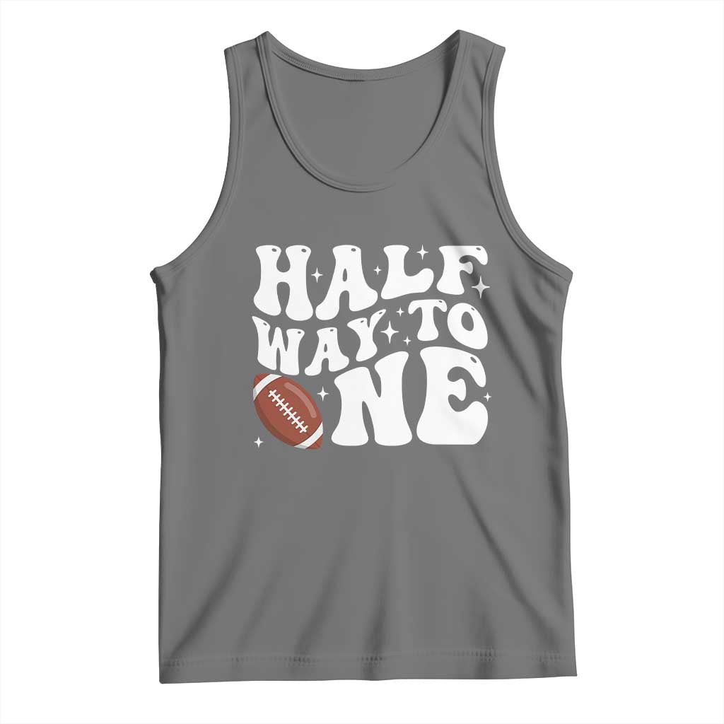 Half Way To One Tank Top 1/2 Birthday Baby Boy Football TS10 Black Heather Print Your Wear