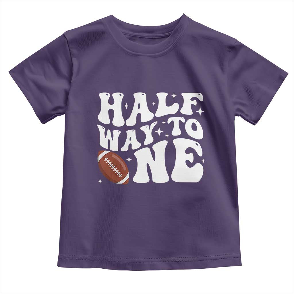Half Way To One Toddler T Shirt 1/2 Birthday Baby Boy Football TS10 Purple Print Your Wear