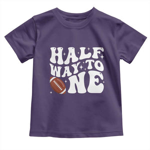 Half Way To One Toddler T Shirt 1/2 Birthday Baby Boy Football TS10 Purple Print Your Wear