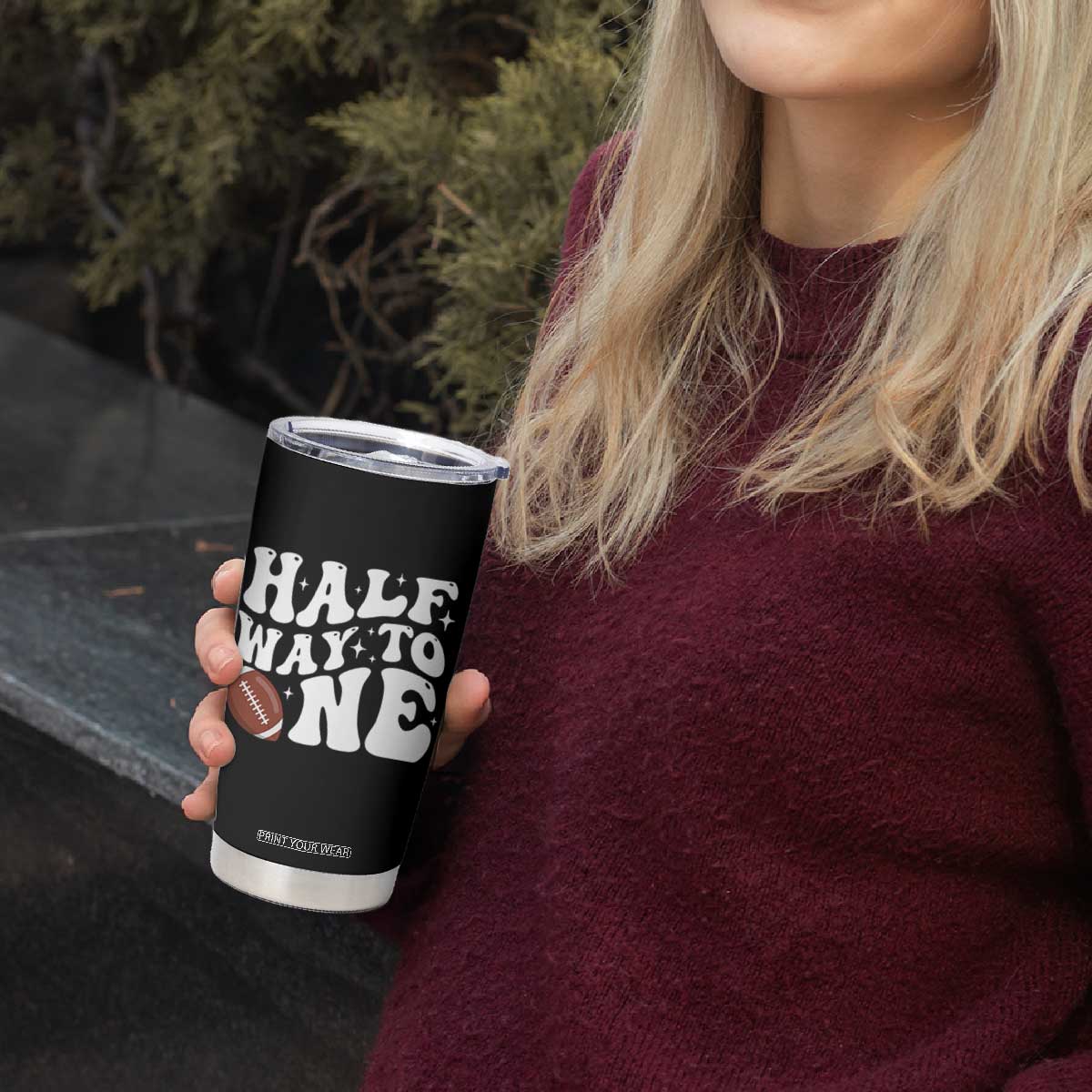 Half Way To One Tumbler Cup 1/2 Birthday Baby Boy Football TS10 Print Your Wear