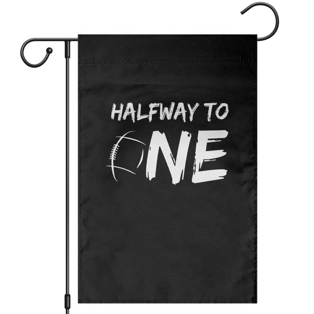 HalfWay To One Garden Flag Baby Boy 1/2 Birthday Outfits Football TS10 Black Print Your Wear